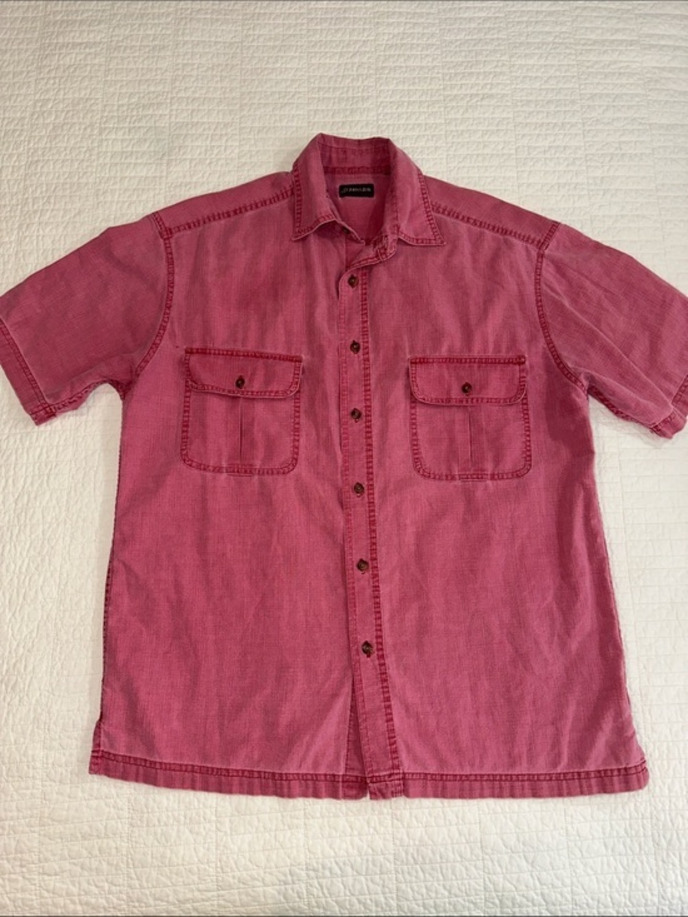 Vintage St Johns Bay Faded Red Workwear Button Up XL 90’s Distressed Shirt